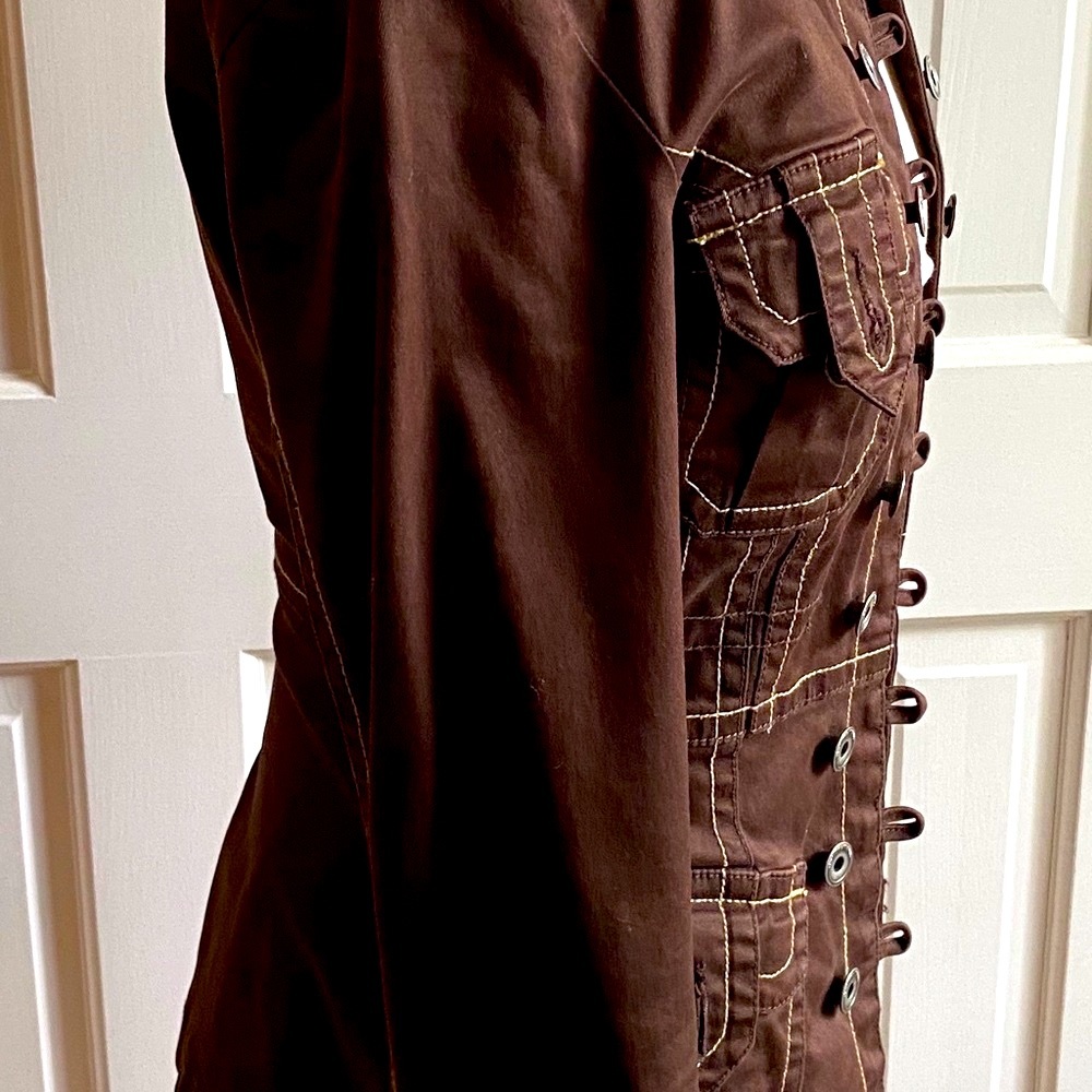 Twill 22 Brown Double Button Jacket - image 4